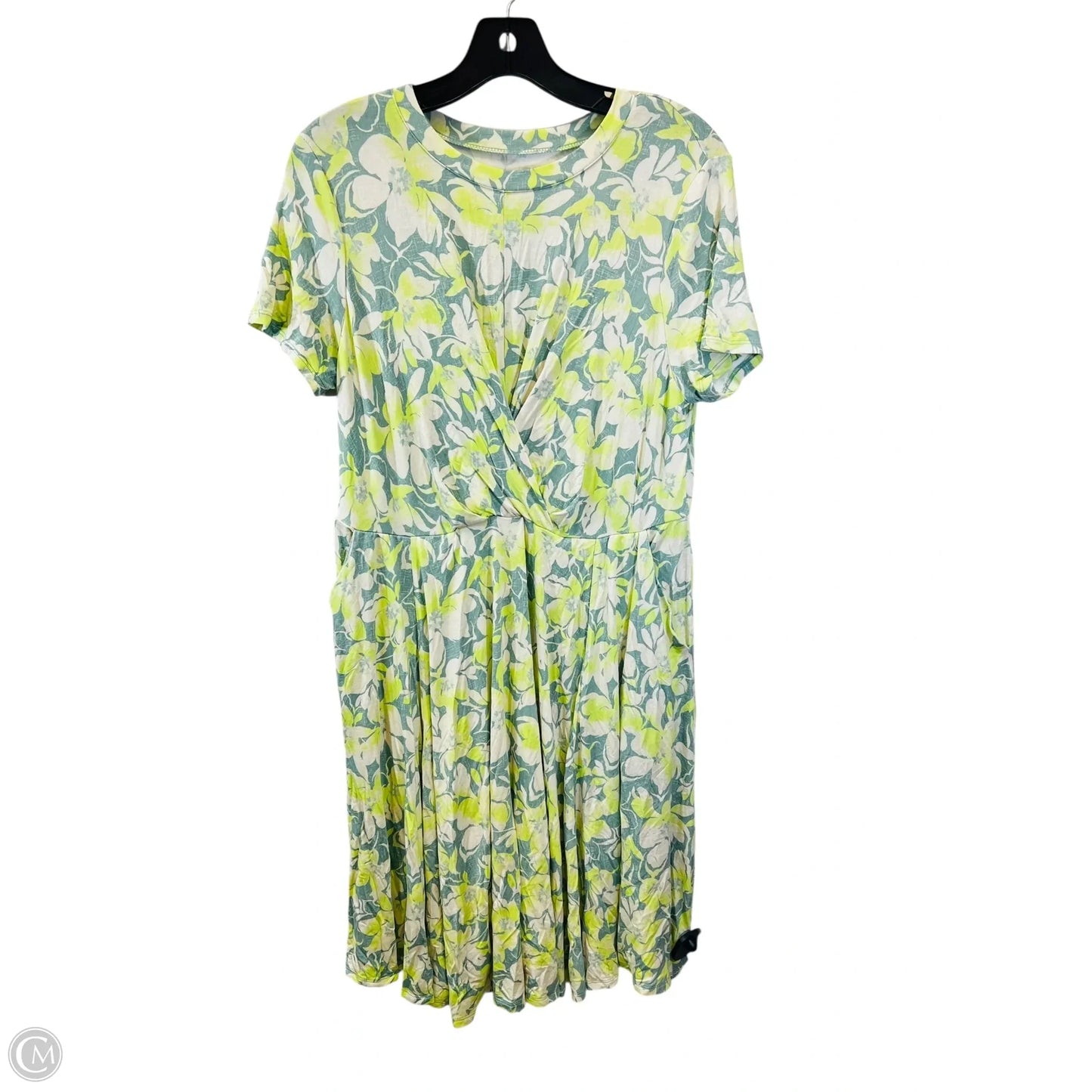 Dress Casual Midi By Torrid In Cream & Green, Size: M