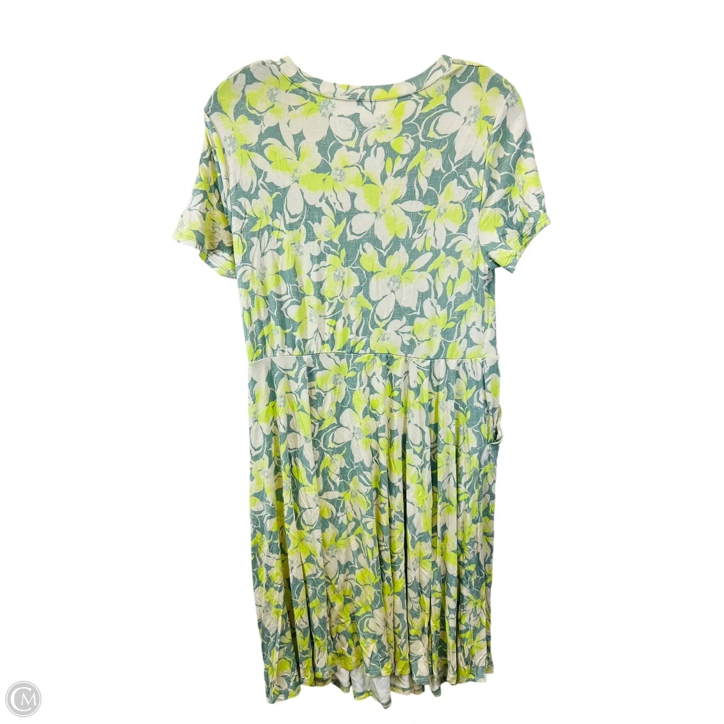 Dress Casual Midi By Torrid In Cream & Green, Size: M