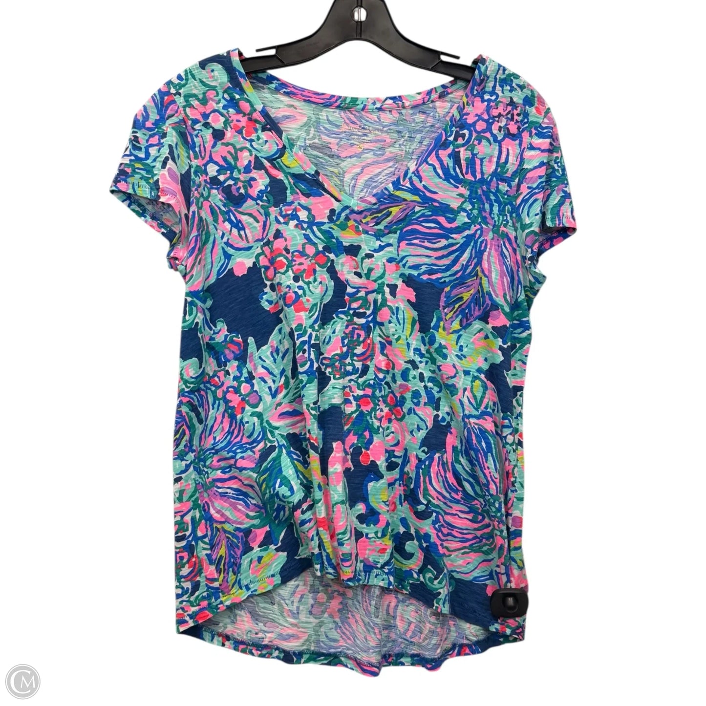 Top Short Sleeve By Lilly Pulitzer In Green & Pink, Size: S