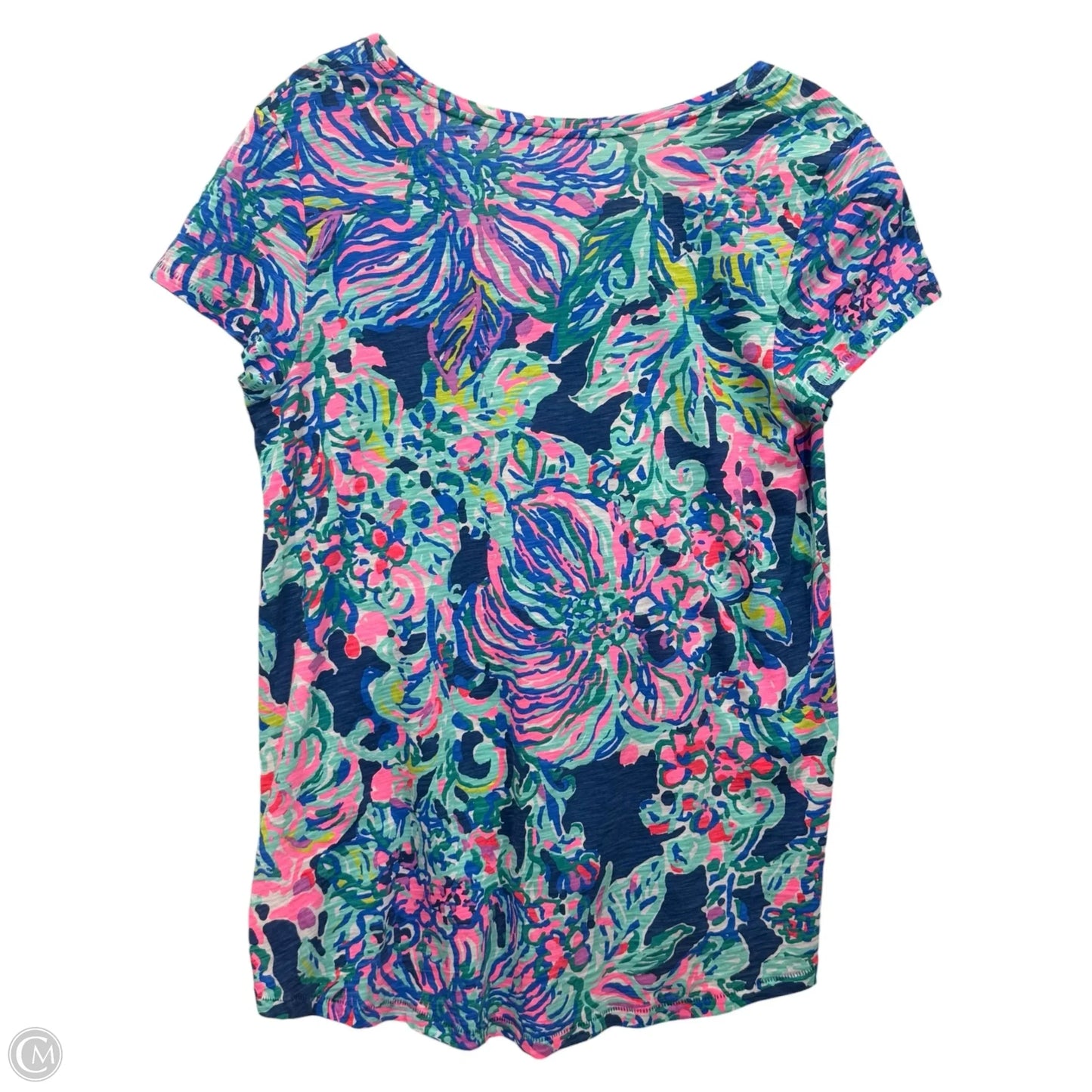 Top Short Sleeve By Lilly Pulitzer In Green & Pink, Size: S