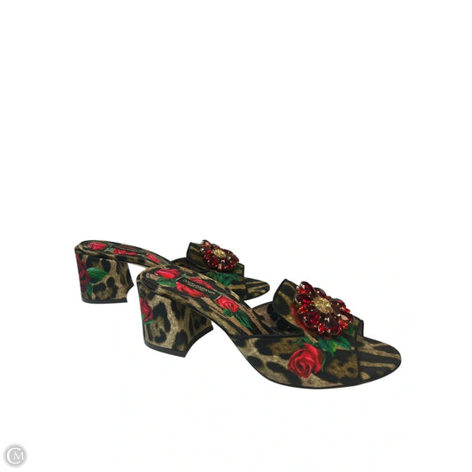Sandals Luxury Designer By Dolce And Gabbana In Animal Print, Size: 7