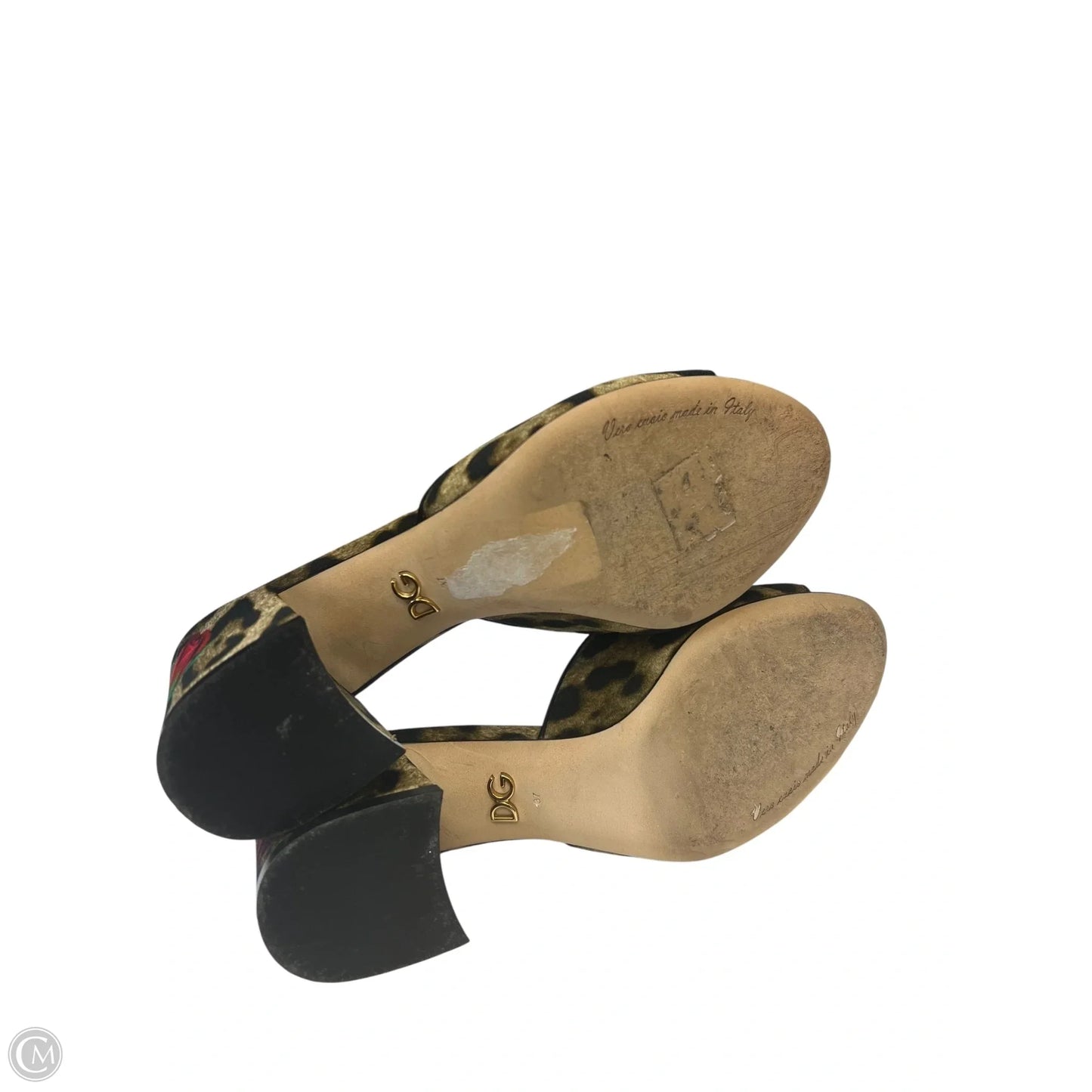 Sandals Luxury Designer By Dolce And Gabbana In Animal Print, Size: 7