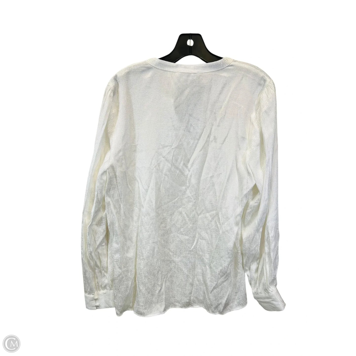 Top Long Sleeve Designer By Karl Lagerfeld In White, Size: L