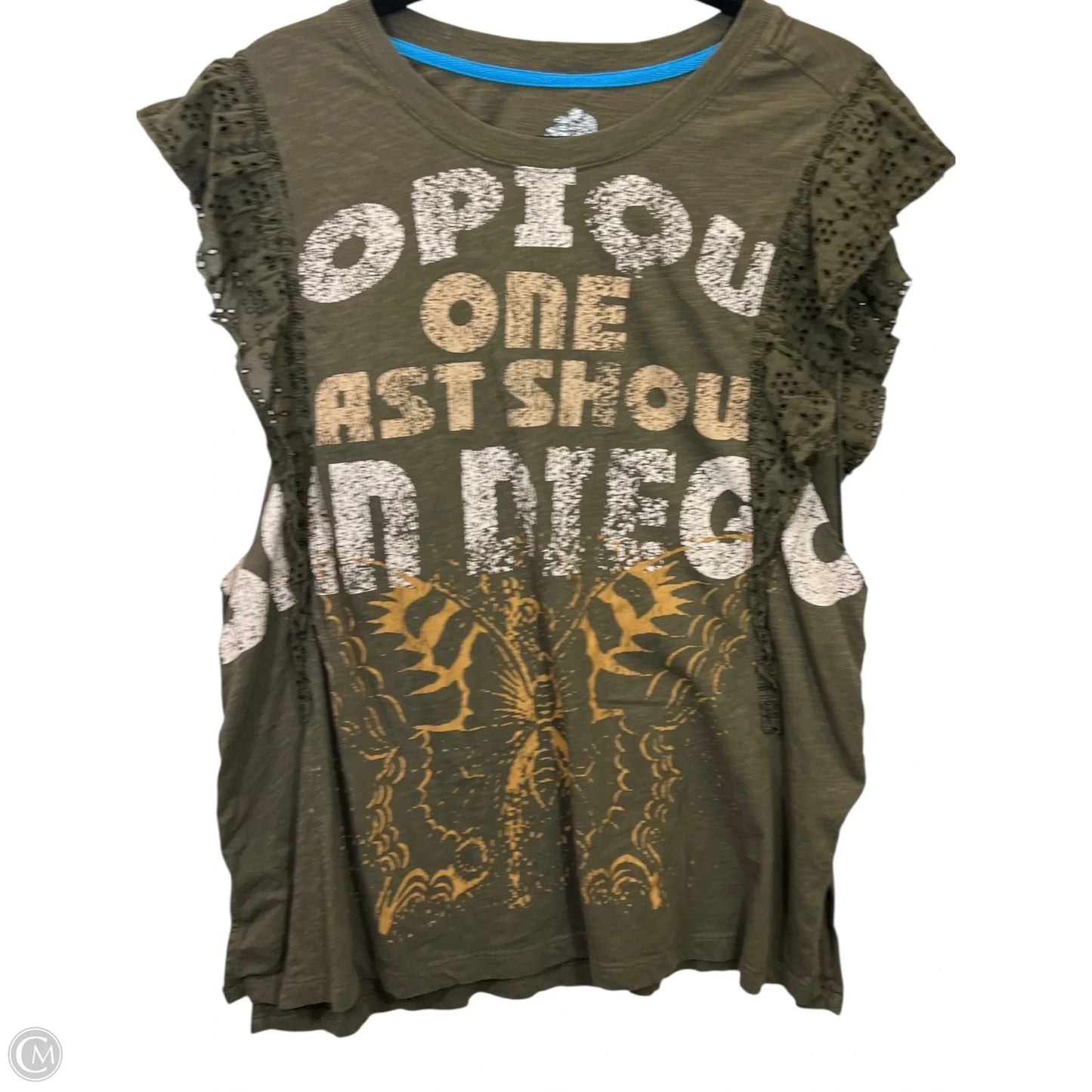 Top Sleeveless Designer By Pilcro In Green, Size: M