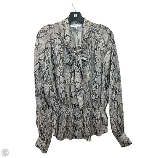 Top Long Sleeve Designer By Frame In Snakeskin Print, Size: M