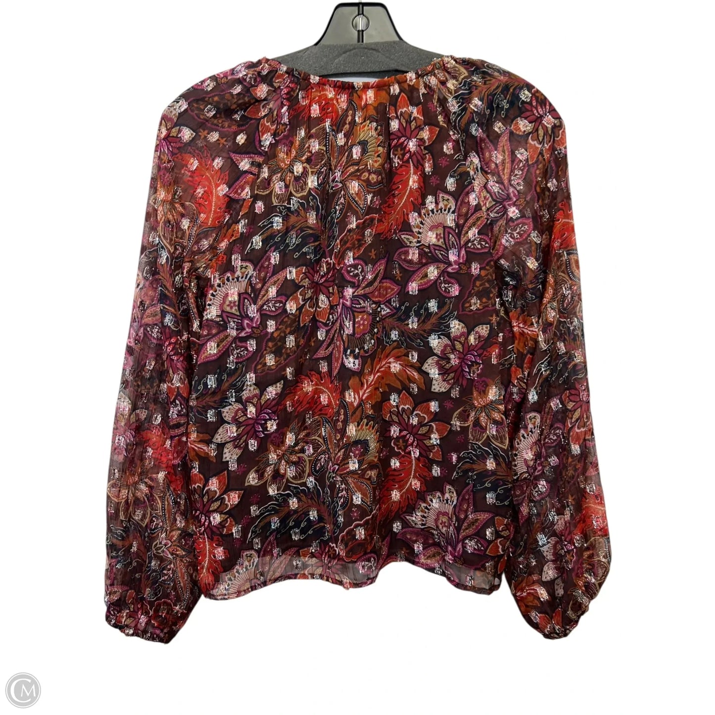Top Long Sleeve By Loft In Brown & Pink, Size: Xsp
