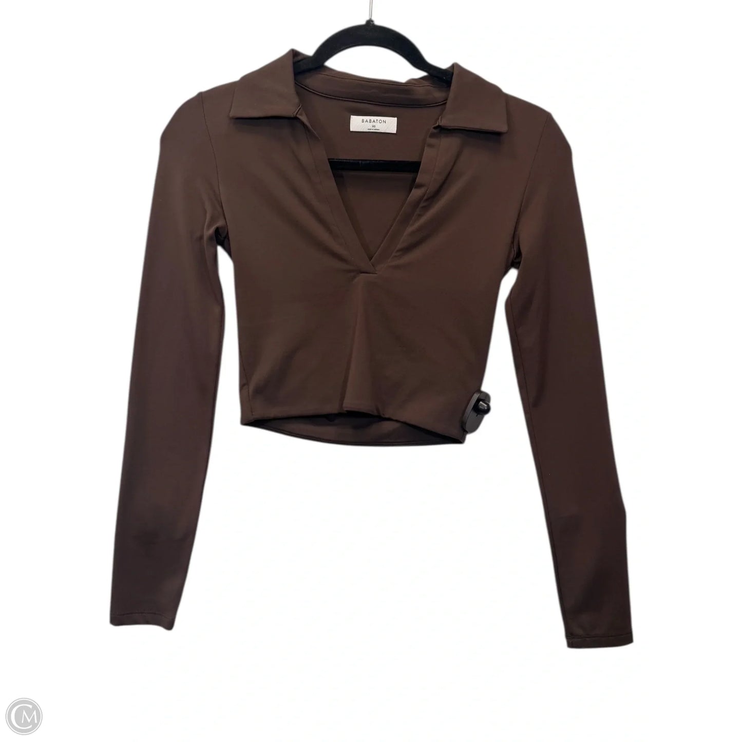 Top Long Sleeve Designer By Babaton In Brown, Size: Xs