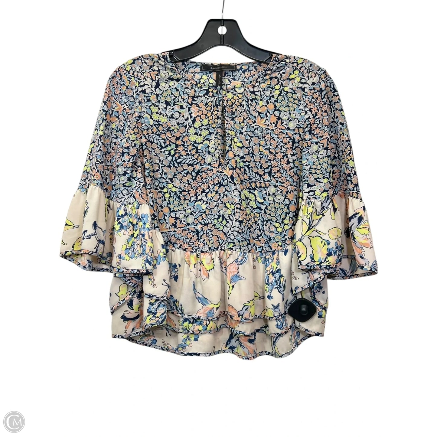 Top Short Sleeve Designer By Bcbgmaxazria In Multi-colored, Size: Xs