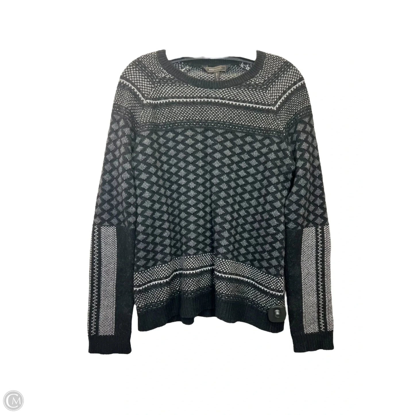 Sweater Designer By Bcbgmaxazria In Black & Grey, Size: S