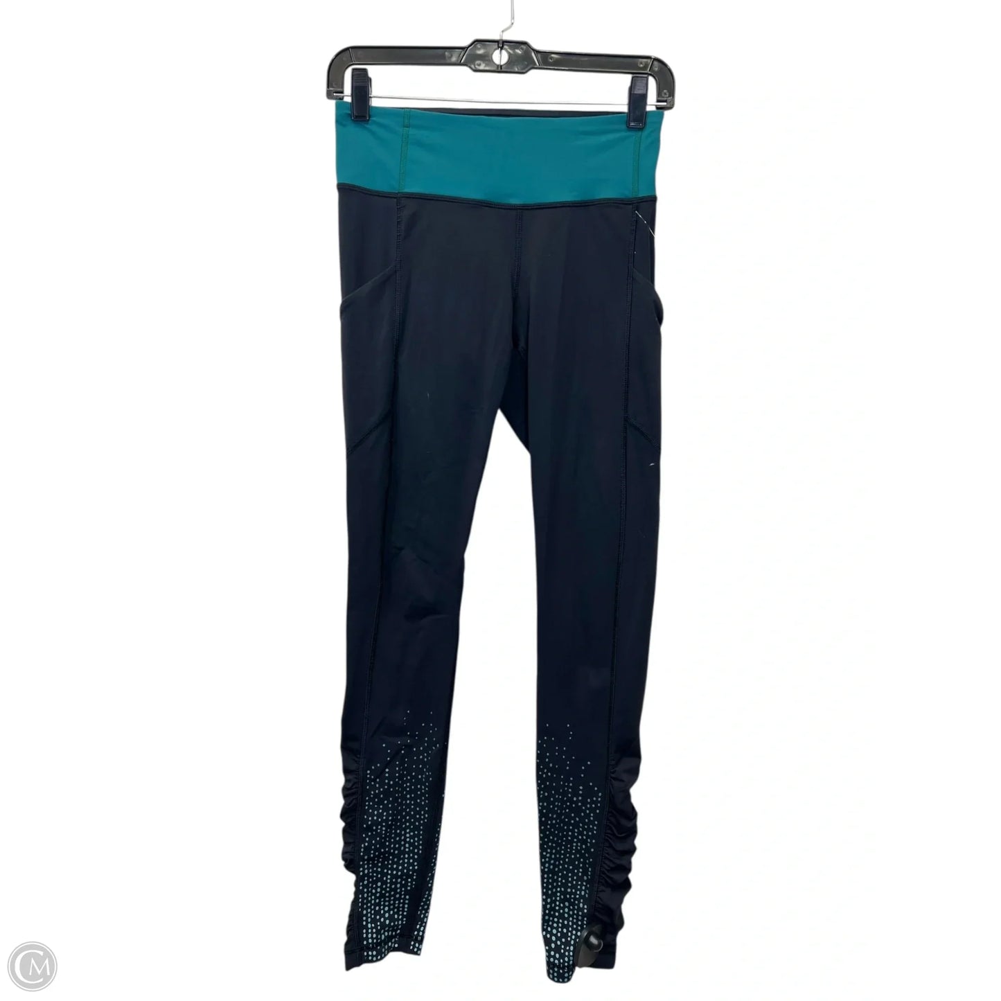 Athletic Leggings By Lululemon In Black & Green, Size: 4