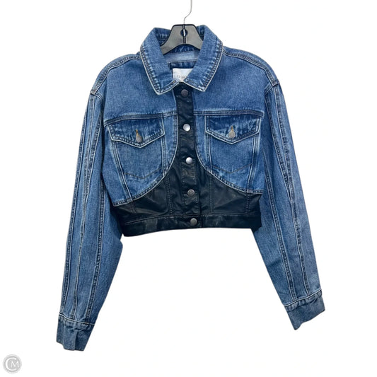 Jacket Denim By Fashion Nova In Black & Blue, Size: S