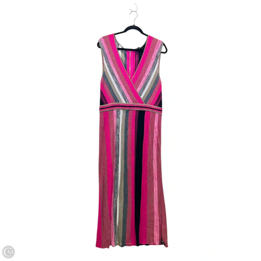 Dress Designer By Ted Baker In Black & Pink, Size: L
