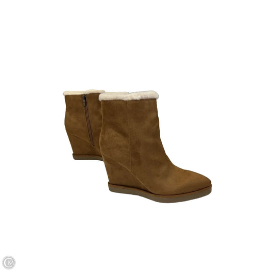 Boots Ankle Heels By Nine West In Brown, Size: 7.5