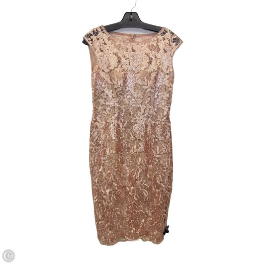 Dress Party Midi By Adrianna Papell In Rose Gold, Size: S