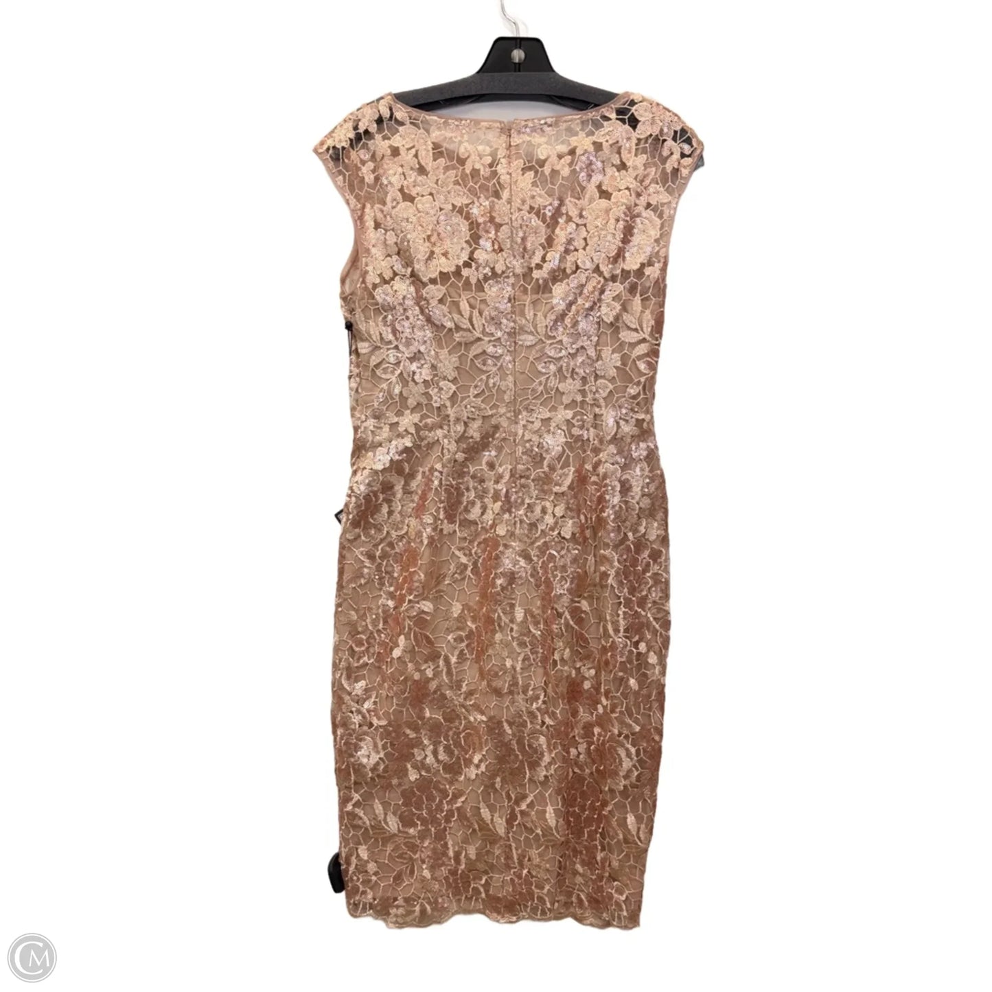 Dress Party Midi By Adrianna Papell In Rose Gold, Size: S