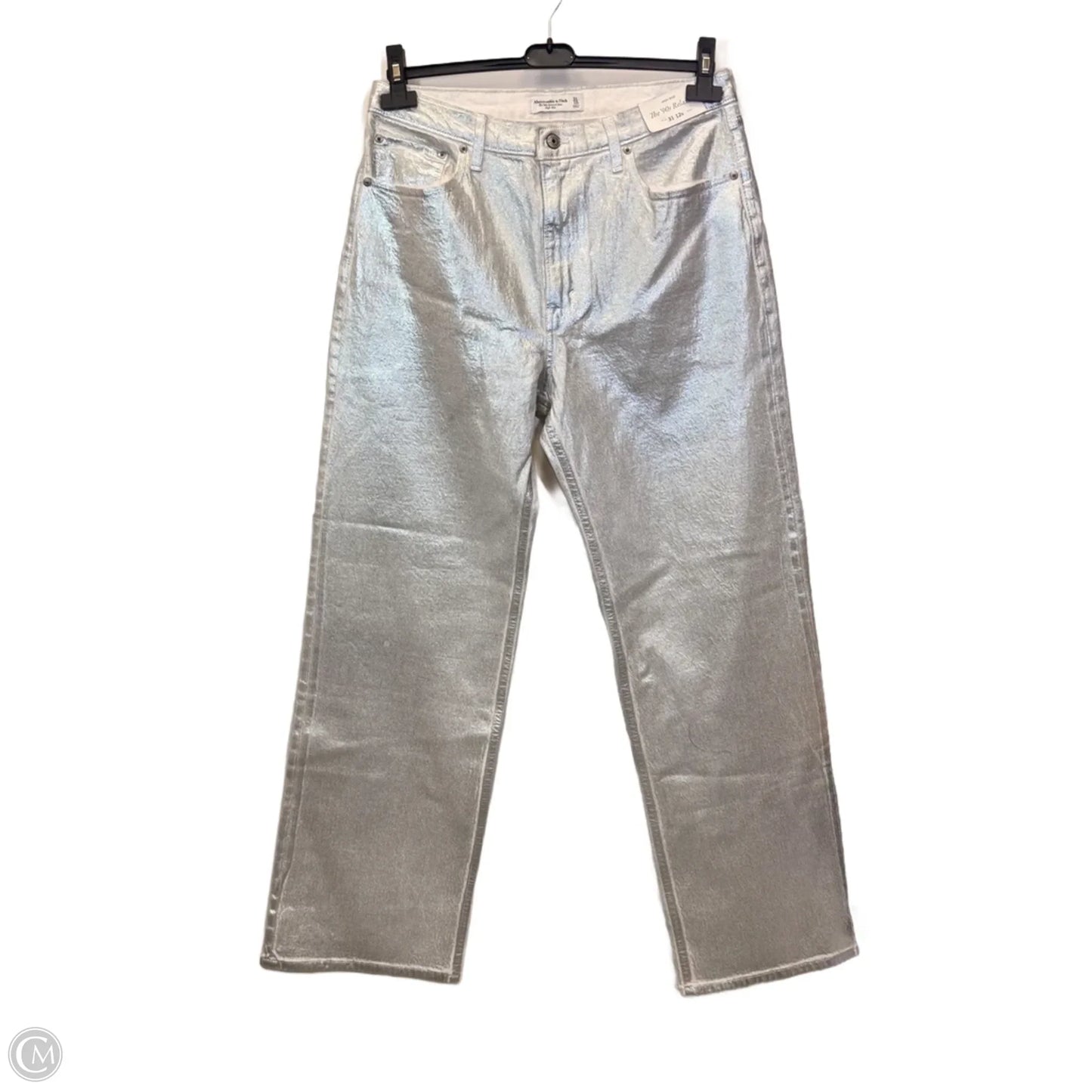 Jeans Straight By Abercrombie And Fitch In Silver, Size: 12