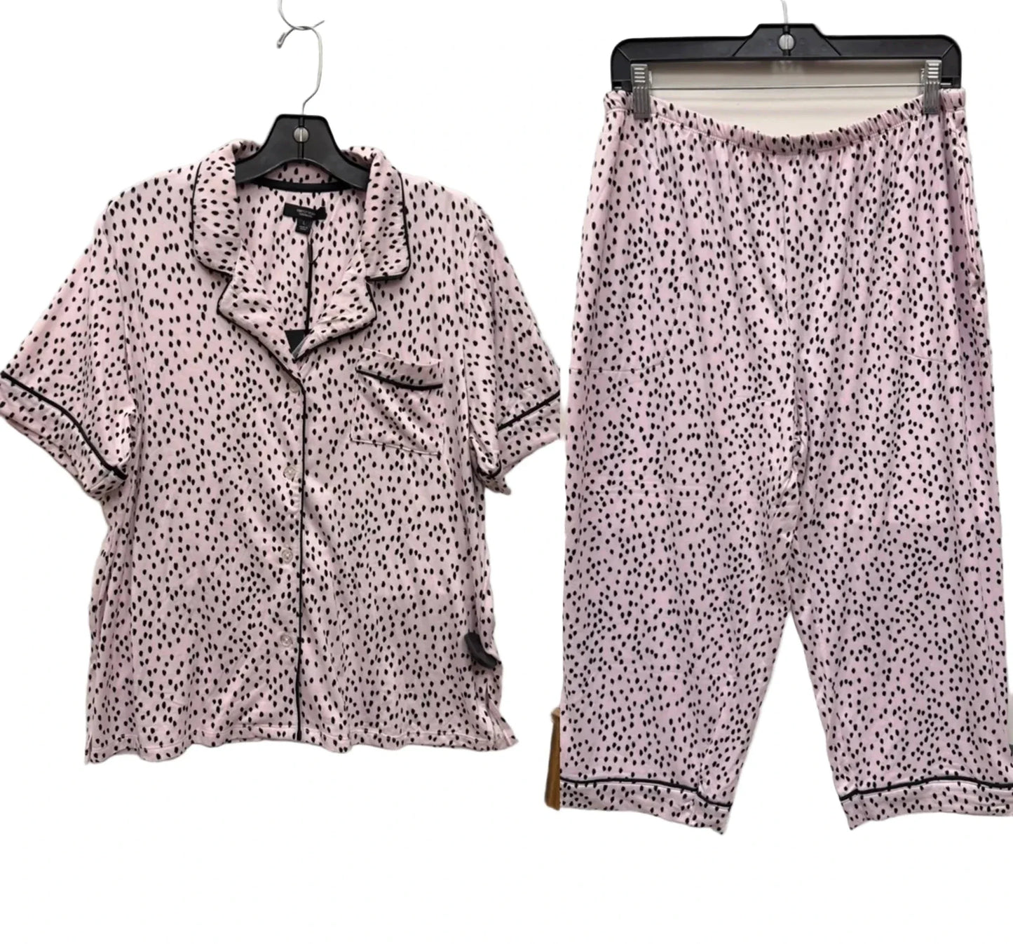 Pajamas 2pc By Simply Vera In Black & Pink, Size: L