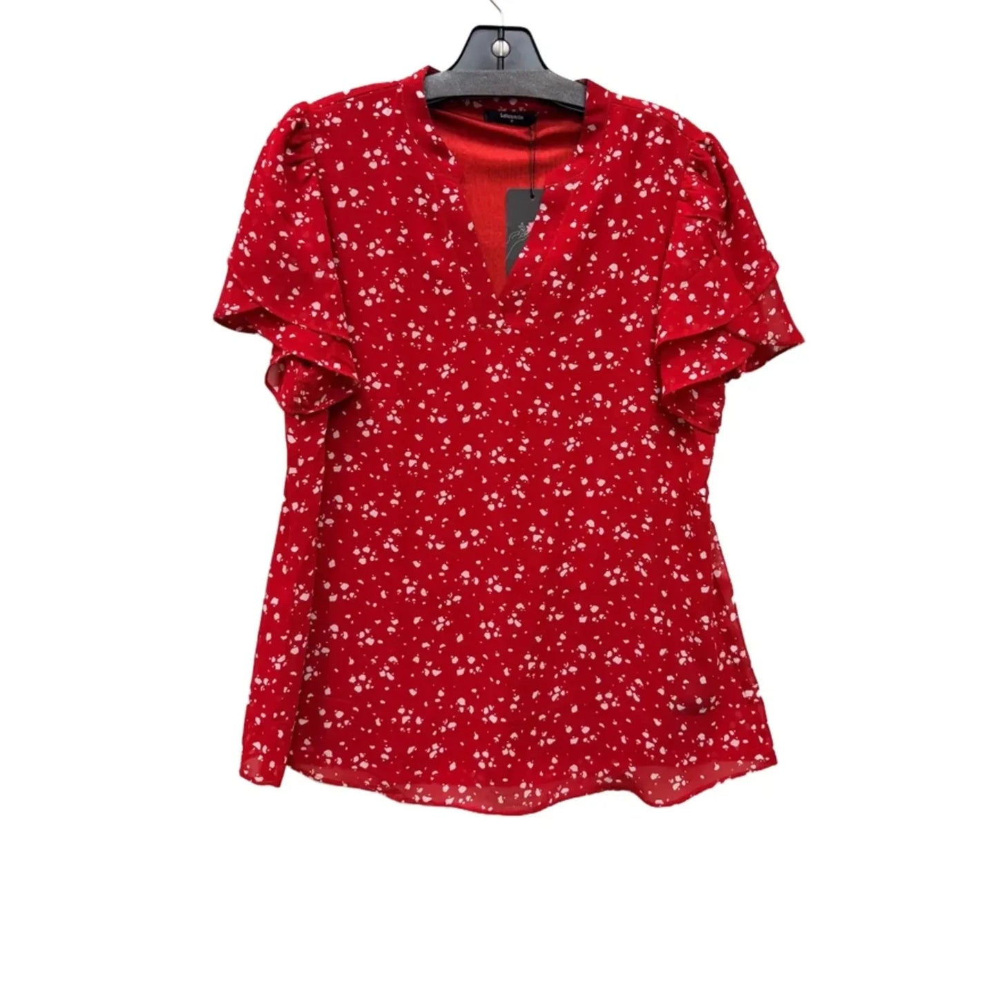 Top Short Sleeve By Lotusmile In Red & White, Size: M