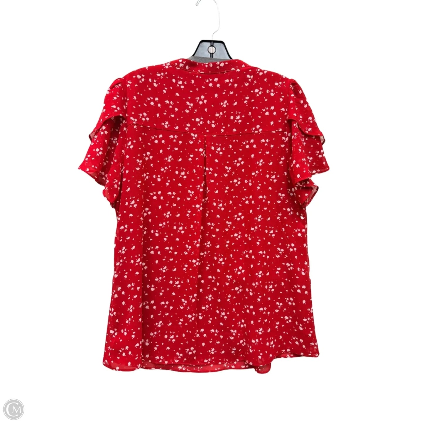 Top Short Sleeve By Lotusmile In Red & White, Size: M