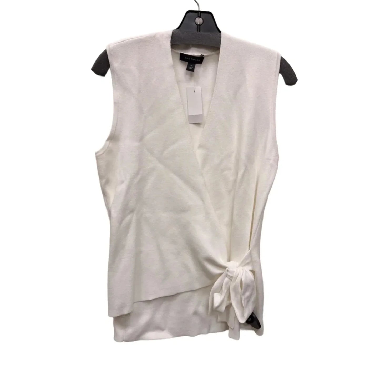 Vest Sweater By Ann Taylor In White, Size: M