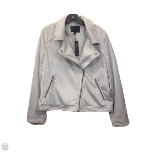 Jacket Moto By Banana Republic In Grey, Size: Xl