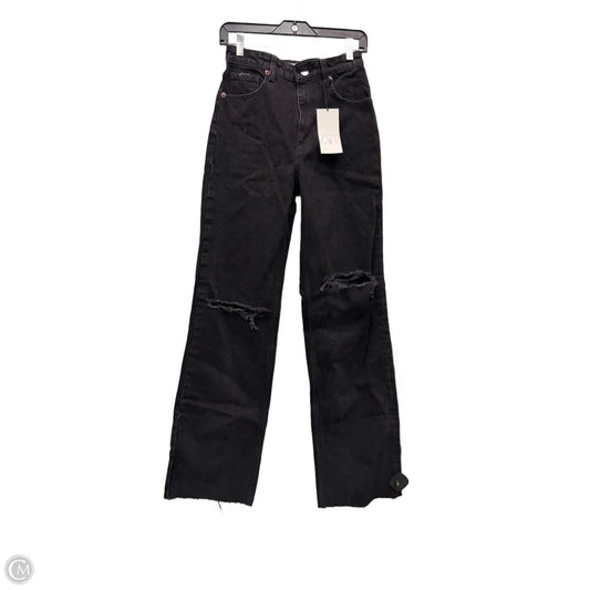 Jeans Wide Leg By Zara In Black Denim, Size: 4