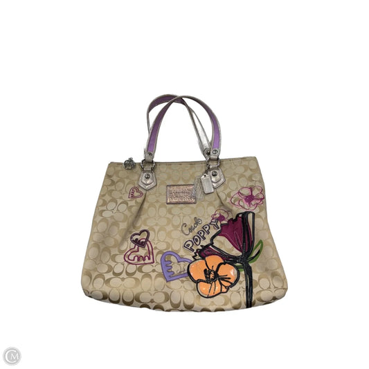 Poppy Handbag or Tote Designer By Coach, Size: Large