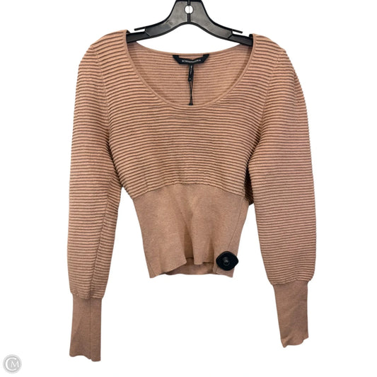 Top Long Sleeve By Bcbgmaxazria In Brown, Size: S