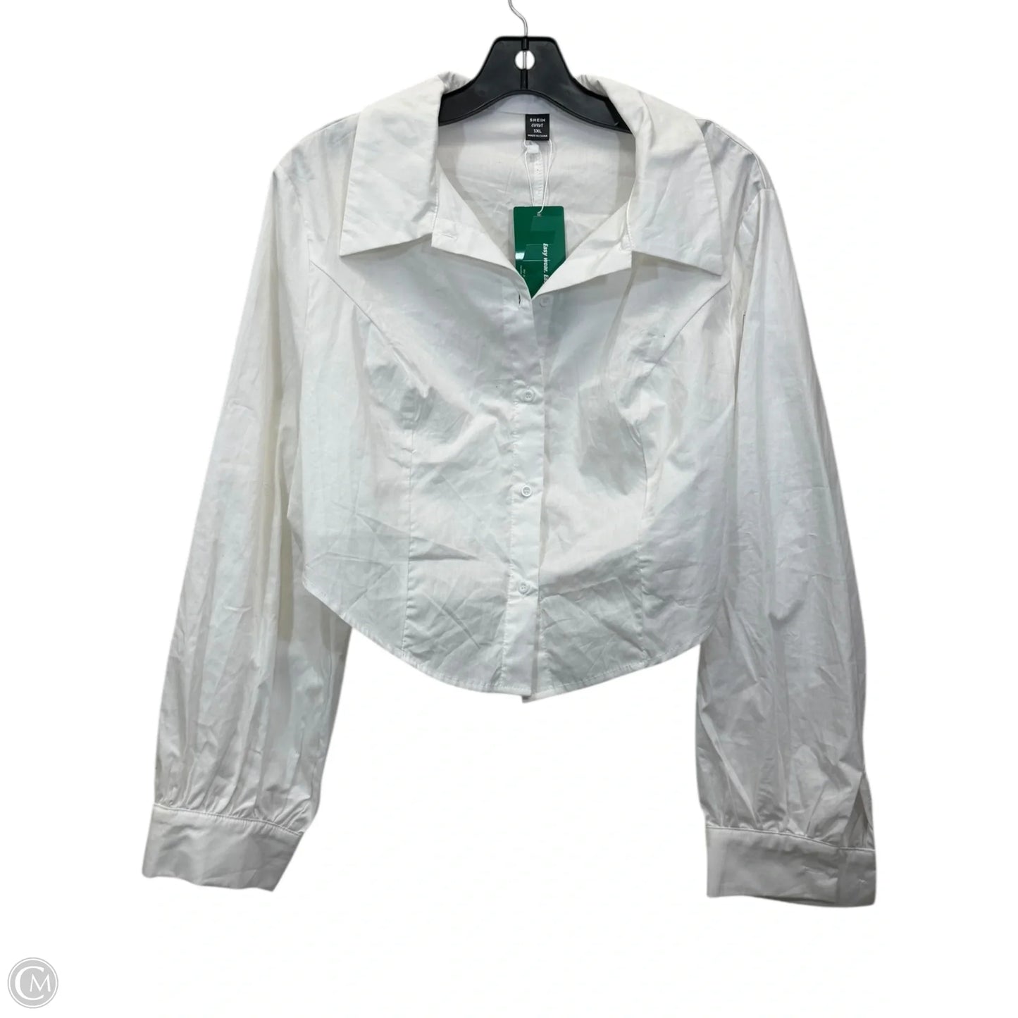 Top Long Sleeve By Shein In White, Size: 1x