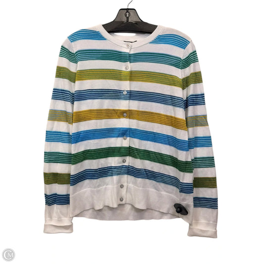 Sweater Cardigan By Brooks Brothers In Blue & Green, Size: L