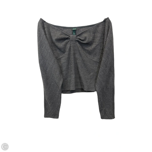 Top Long Sleeve By Wild Fable In Grey, Size: S