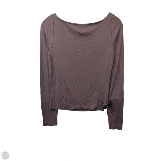 Top Long Sleeve By Wild Fable In Brown, Size: S
