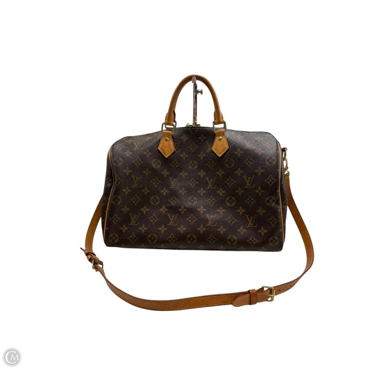 Speedy 35 Bandouliere Handbag Luxury Designer By Louis Vuitton, Size: Large