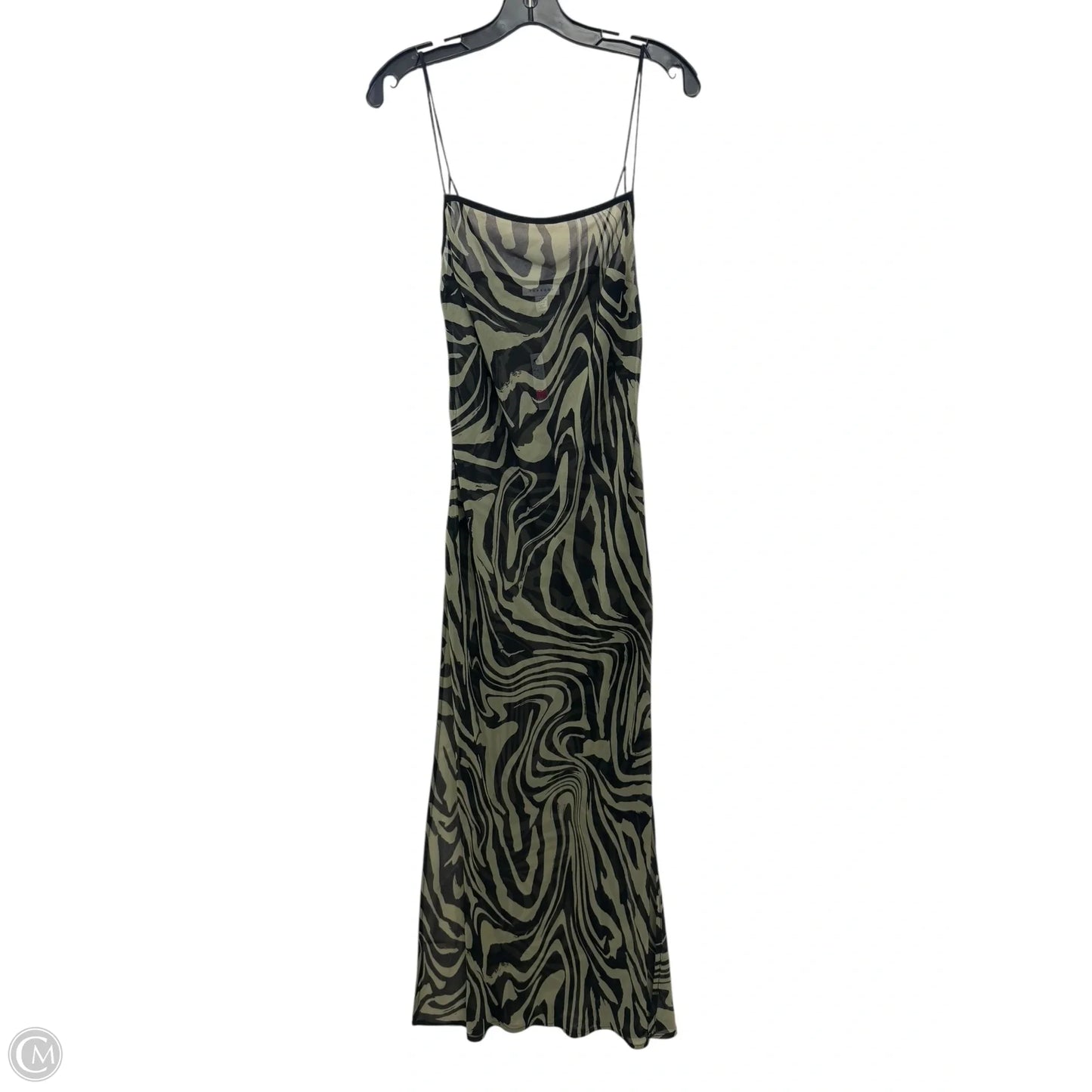 Swimwear Cover-up By Top Shop In Black & Green, Size: M