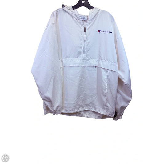 Athletic Sweatshirt Hoodie By Champion In White, Size: L