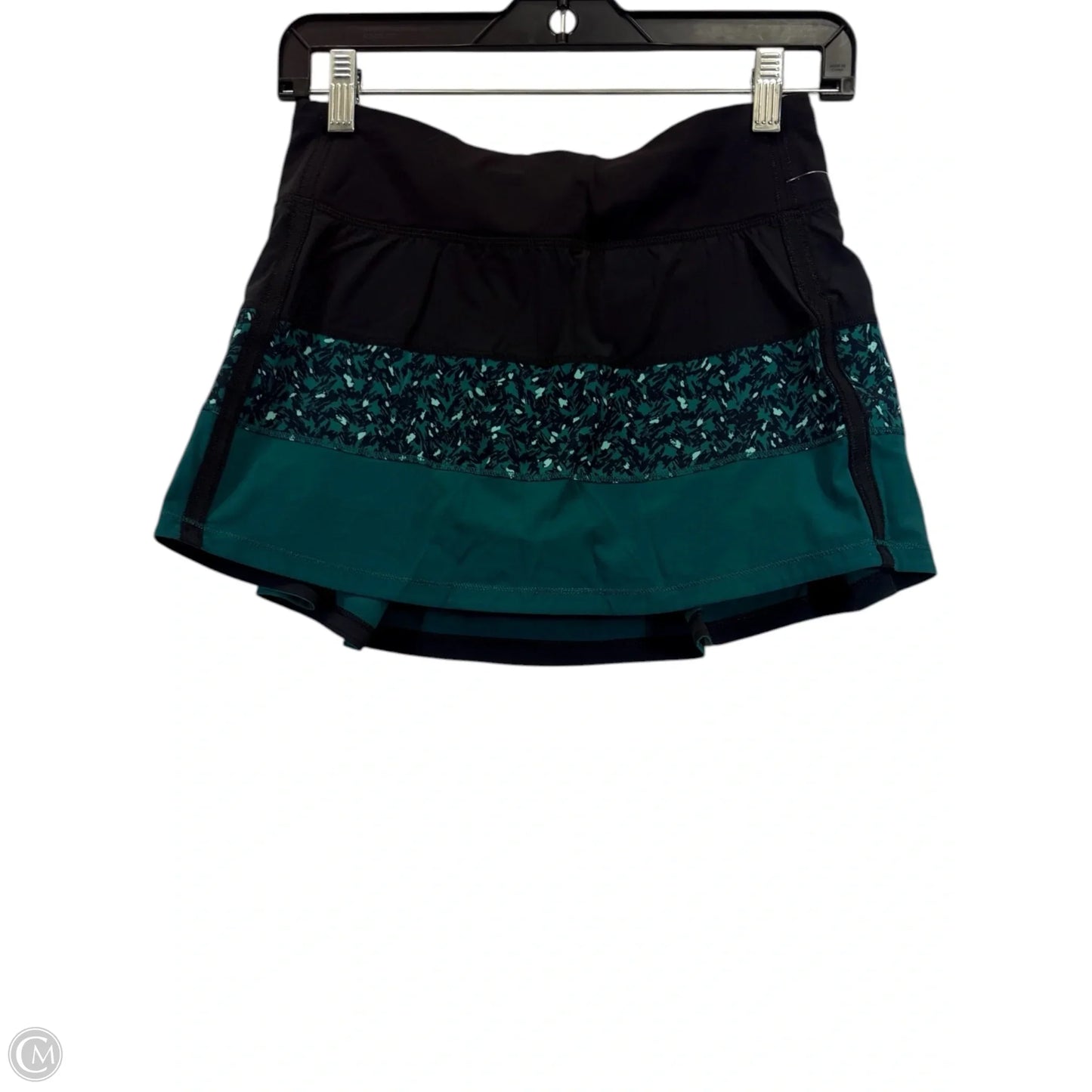 Athletic Skort By Lululemon In Black & Green, Size: 4