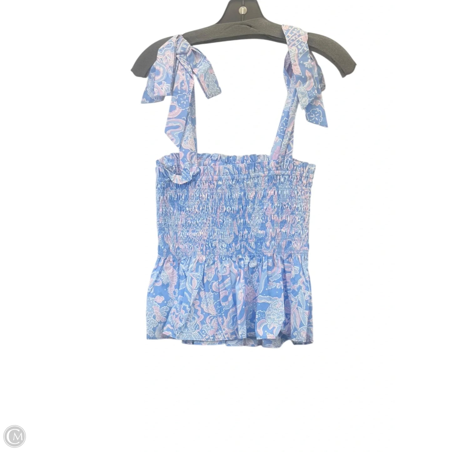 Top Sleeveless Designer By Lilly Pulitzer In Blue & Pink, Size: M