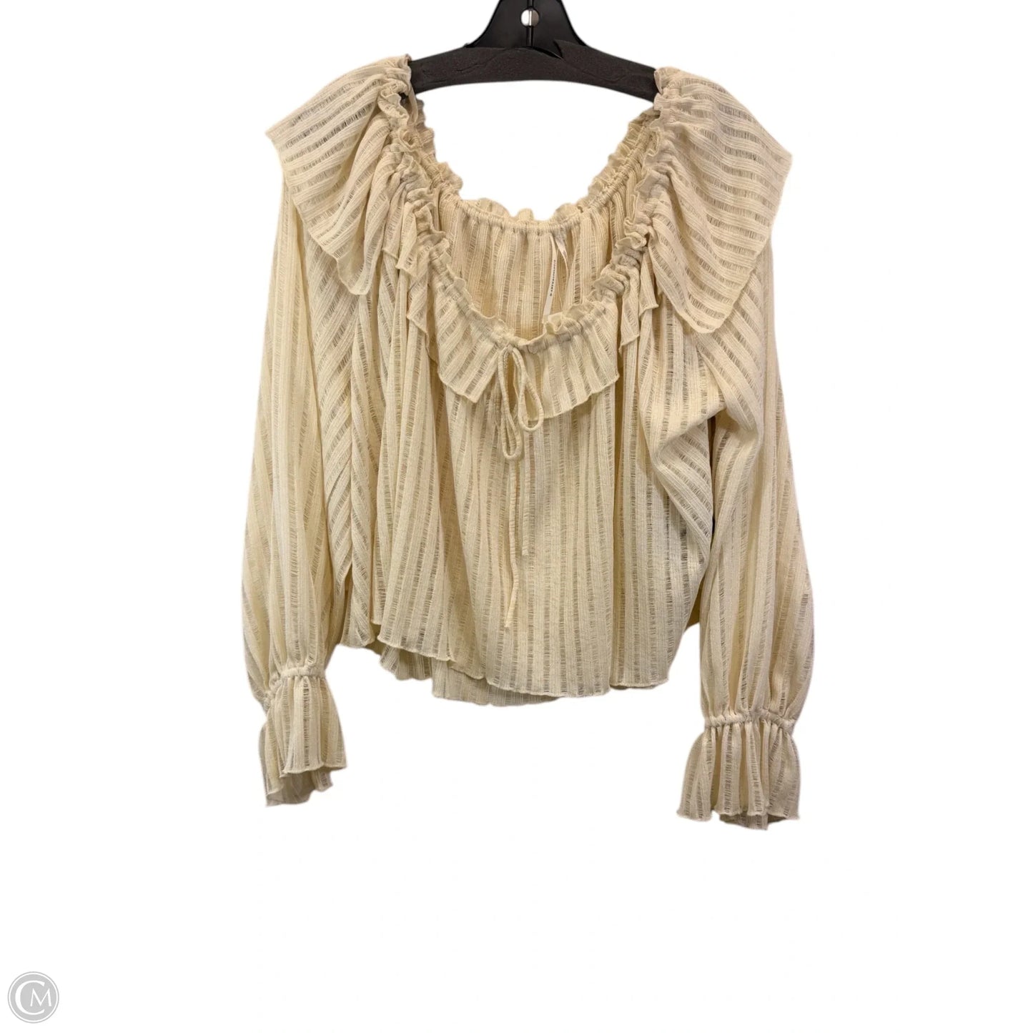 Top Long Sleeve By Anthropologie In Cream, Size: M