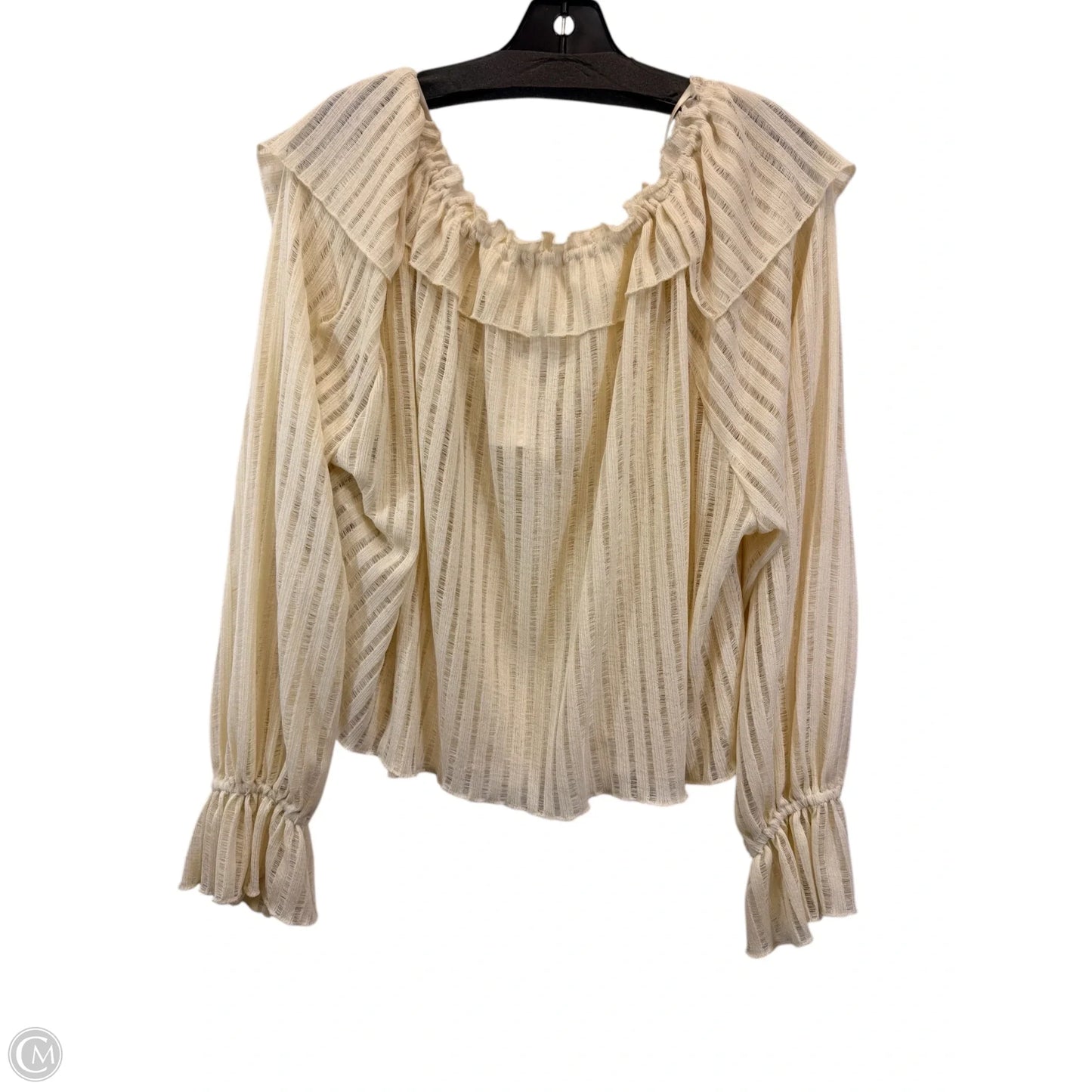Top Long Sleeve By Anthropologie In Cream, Size: M