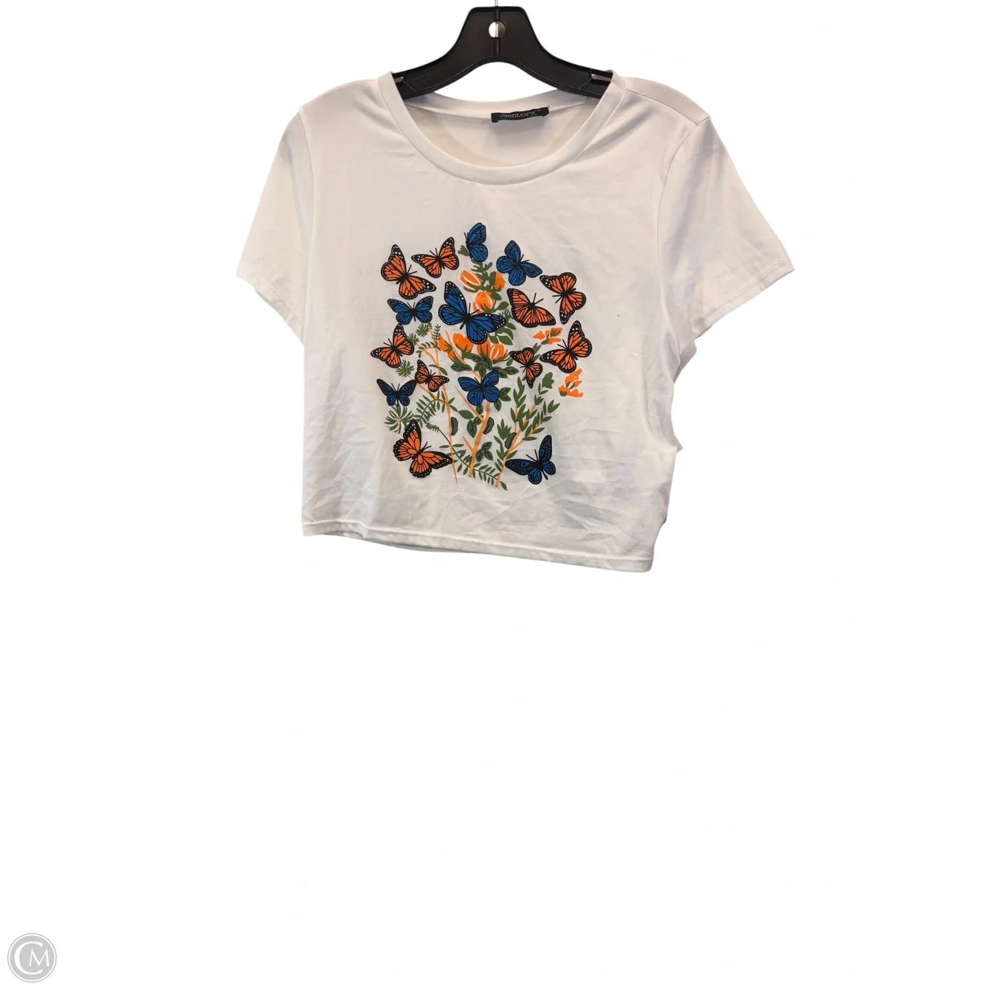Top Short Sleeve By Santory In White, Size: L