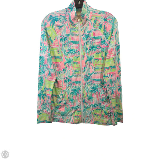 Top Long Sleeve Designer By Lilly Pulitzer In Green & Pink, Size: S