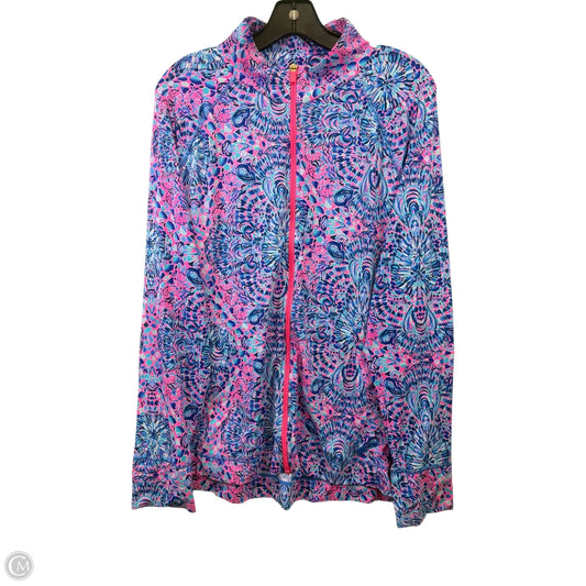 Top Long Sleeve Designer By Lilly Pulitzer In Blue & Pink, Size: Xl