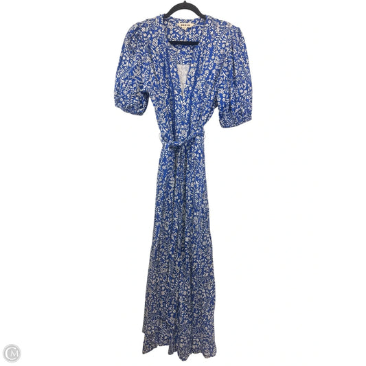 Dress Casual Maxi By Boden In Blue & White, Size: Xl