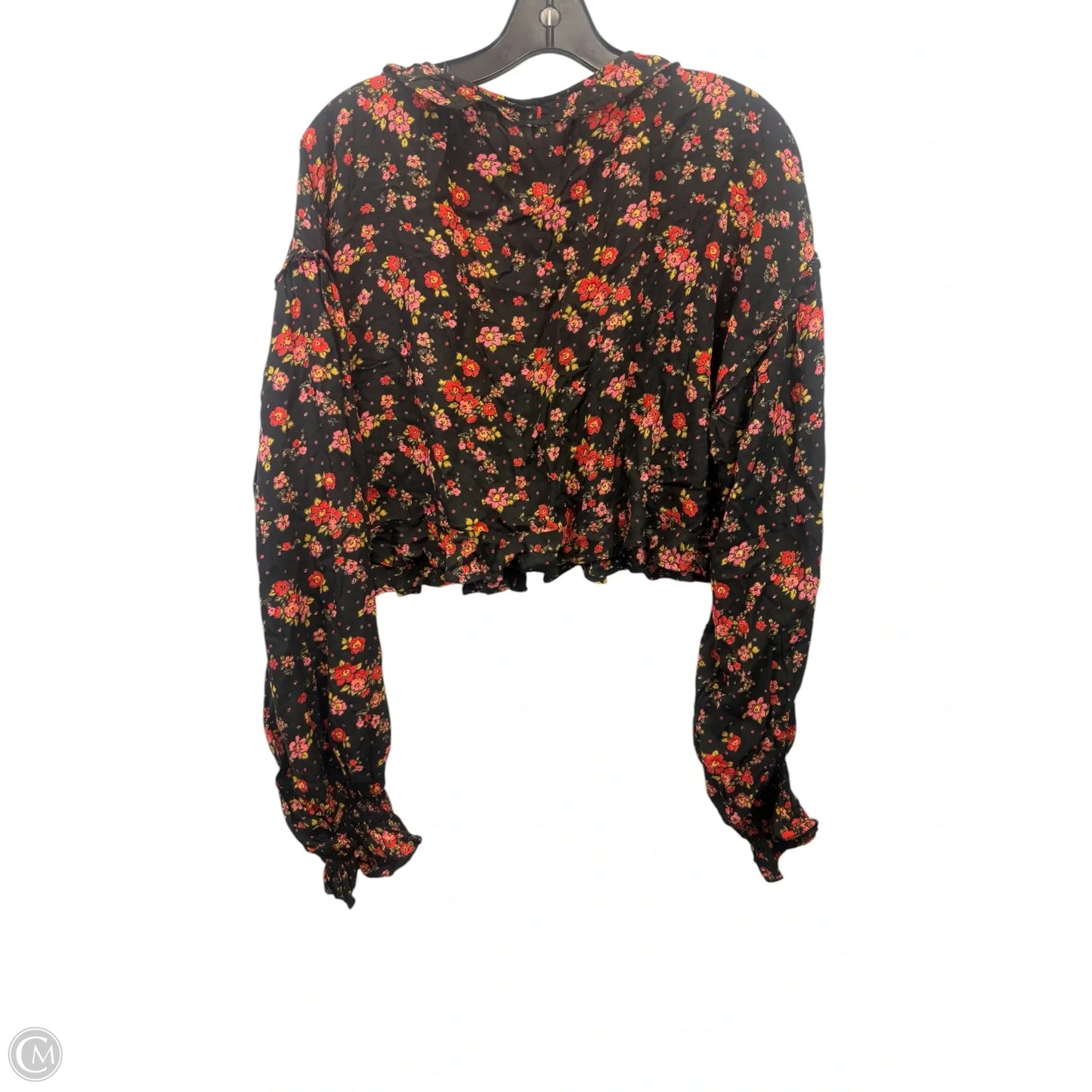 Top Long Sleeve By Free People In Black & Red, Size: Xl
