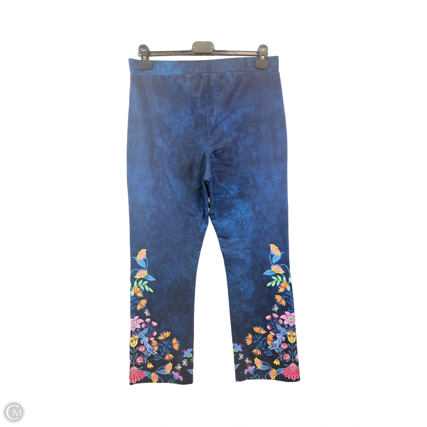 Athletic Pants By Johnny Was In Blue & Yellow, Size: L
