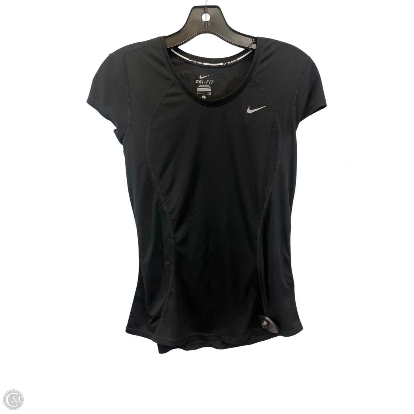 Athletic Top Short Sleeve By Nike In Black, Size: S