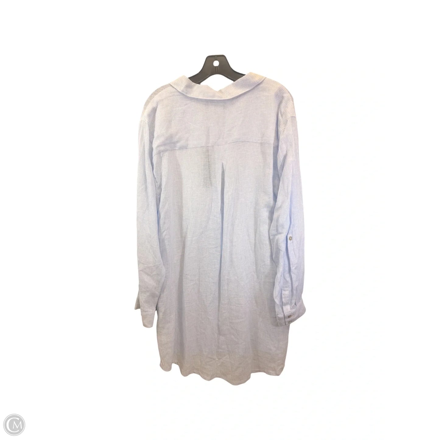 Dress / Long Tunic Long Sleeve By Tahari In Blue & White, Size: Xl