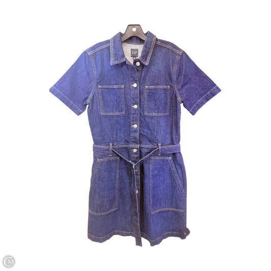 Dress Casual Midi By Gap In Blue Denim, Size: L