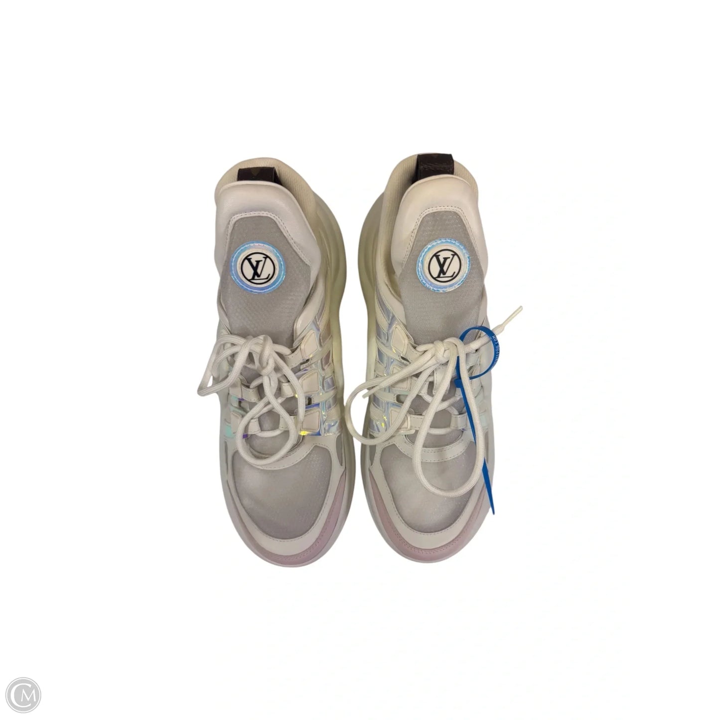Shoes Luxury Designer By Louis Vuitton In Pink & White, Size: 9