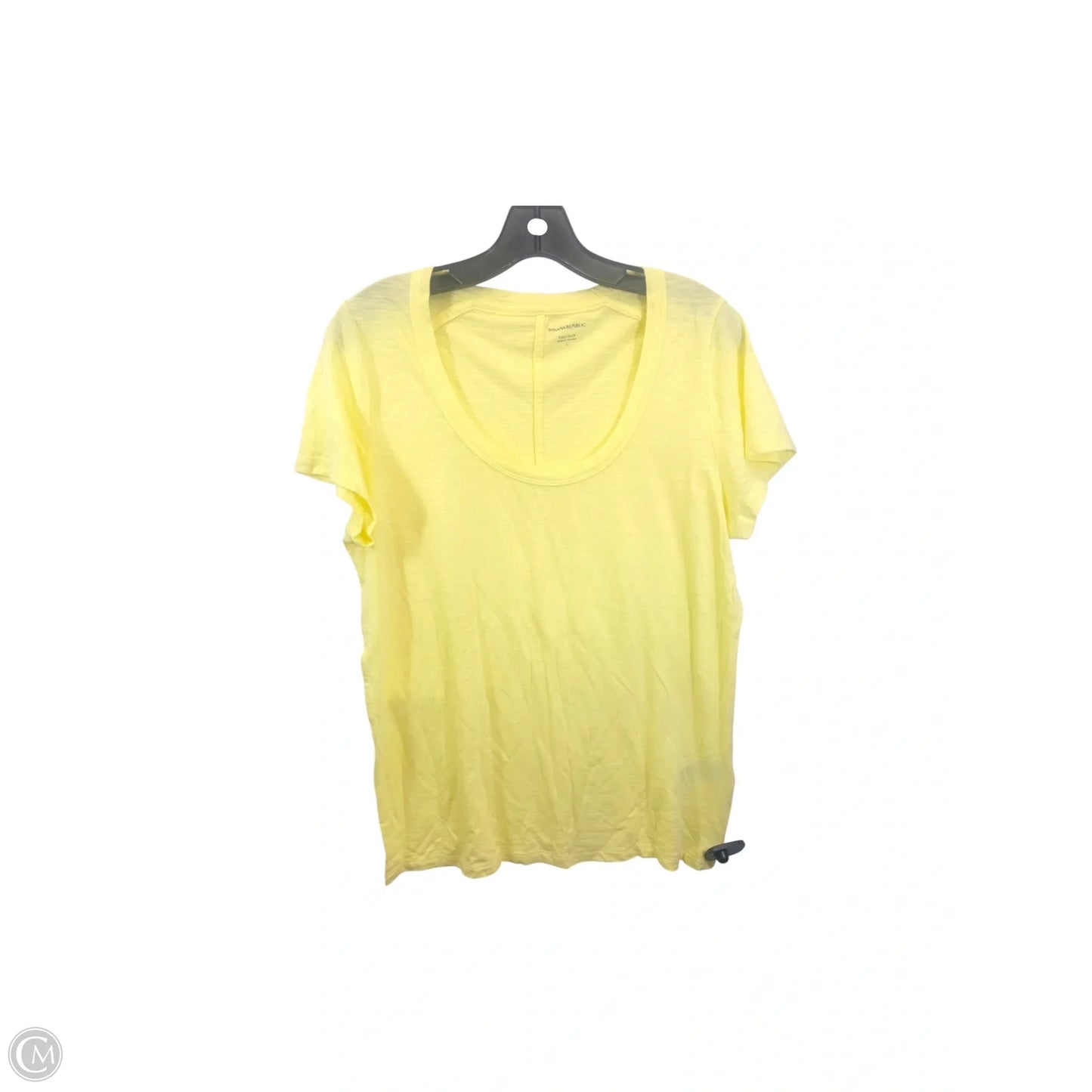 Top Short Sleeve Basic By Banana Republic In Yellow, Size: L